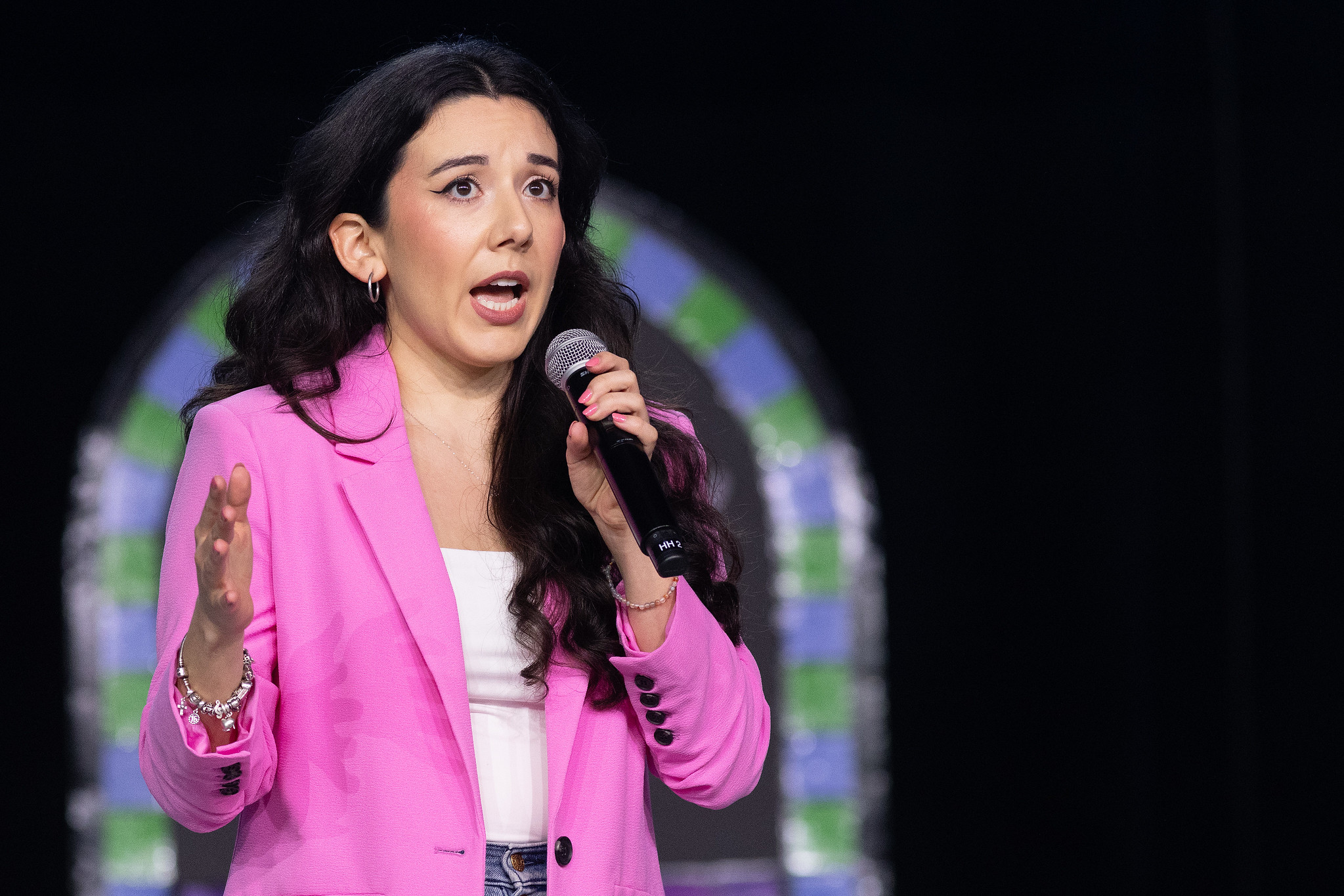 Alejandra Salemi delivering the Young People's Address at General Conference 2020
