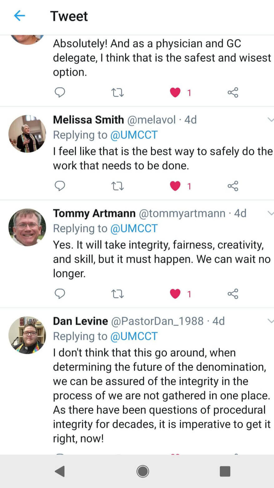Social Media responses about the possibility of a virtual General Conference.