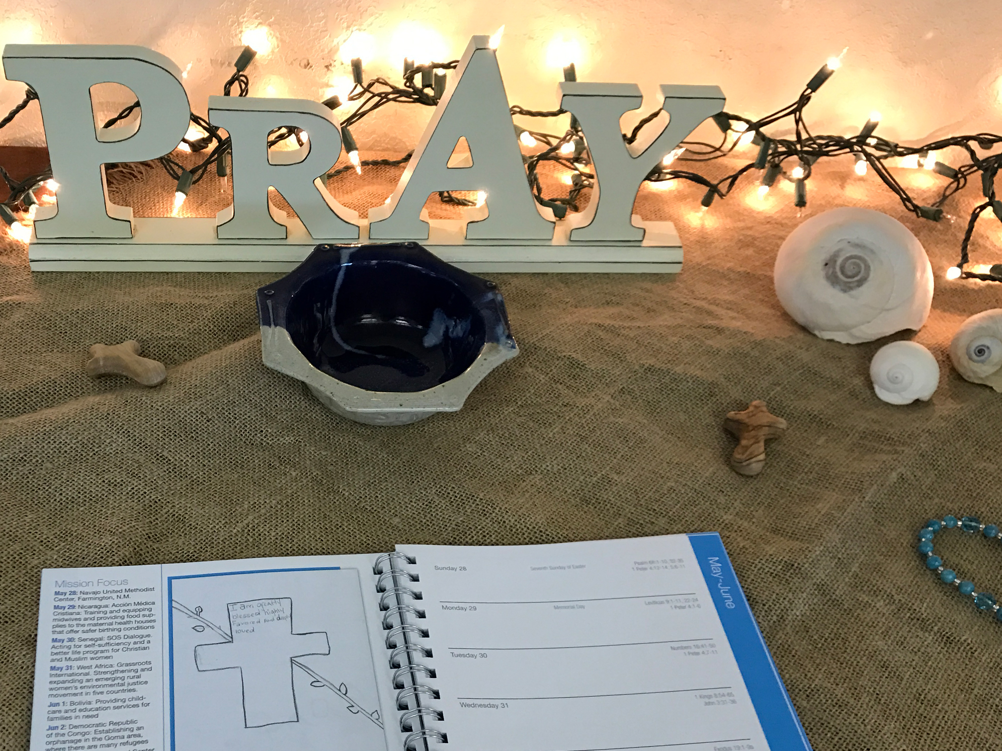 Prayer station at Alaskan Spiritual growth event. Photo by Praveena Balasundarum, United Methodist Women. 