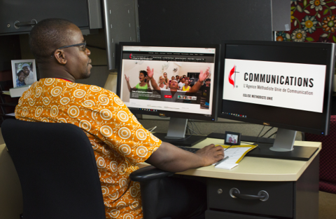 man accessing computer devices