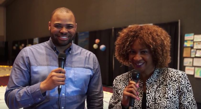 Skyler Nimmons and Sheron Patterson give highlights of General Conference 2016 session on May 18. Video image courtesy of United Methodist Communications. 
