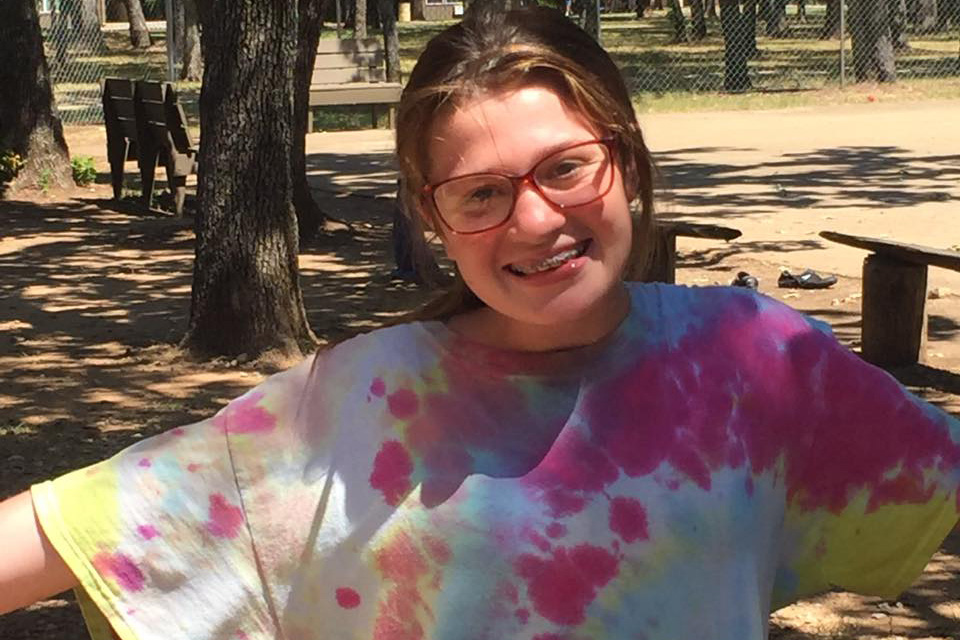 A happy camper at New Day camp in Oklahoma. New Day is a special needs camp in the Oklahoma Annual Conference, a ministry of the Criminal Justice and Mercy Ministries. Courtesy of New Day.
