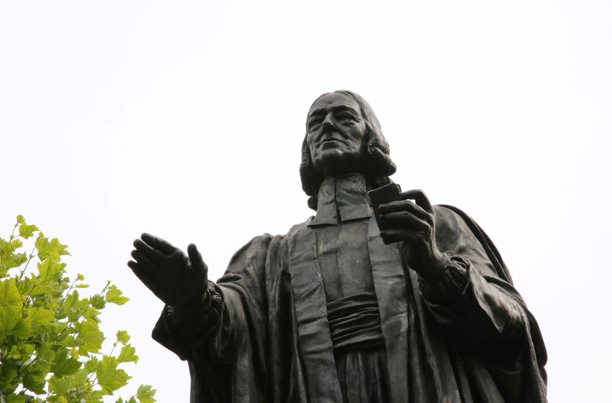 Statue of John Wesley in London. Photo courtesy of Kathleen Barry. 