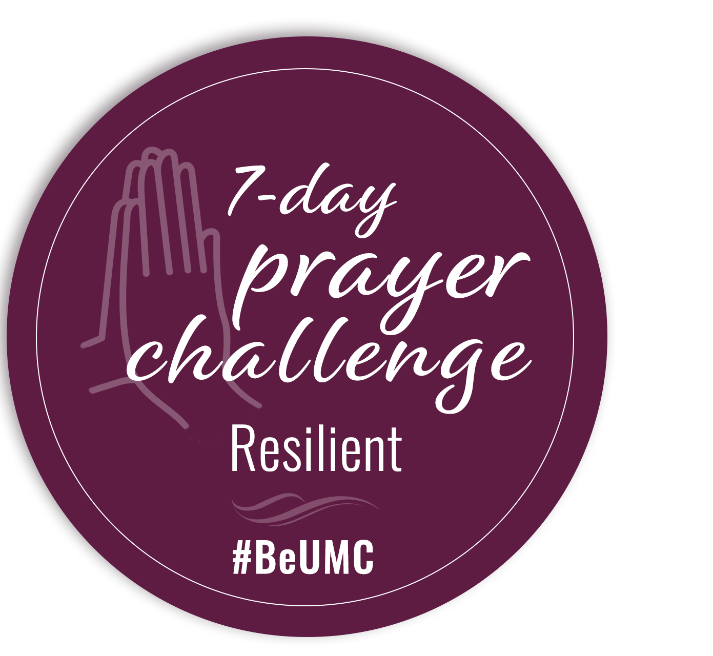 Sponsored by SBC21 staff, this 7-day video series features 2-minute video devotionals accompanied by a prayer starter. Each video features a Scripture reading, a reflection on the passage, and a prayer starter. The theme for March is Resilient. Logo for 7-Day Prayer Challenge.
