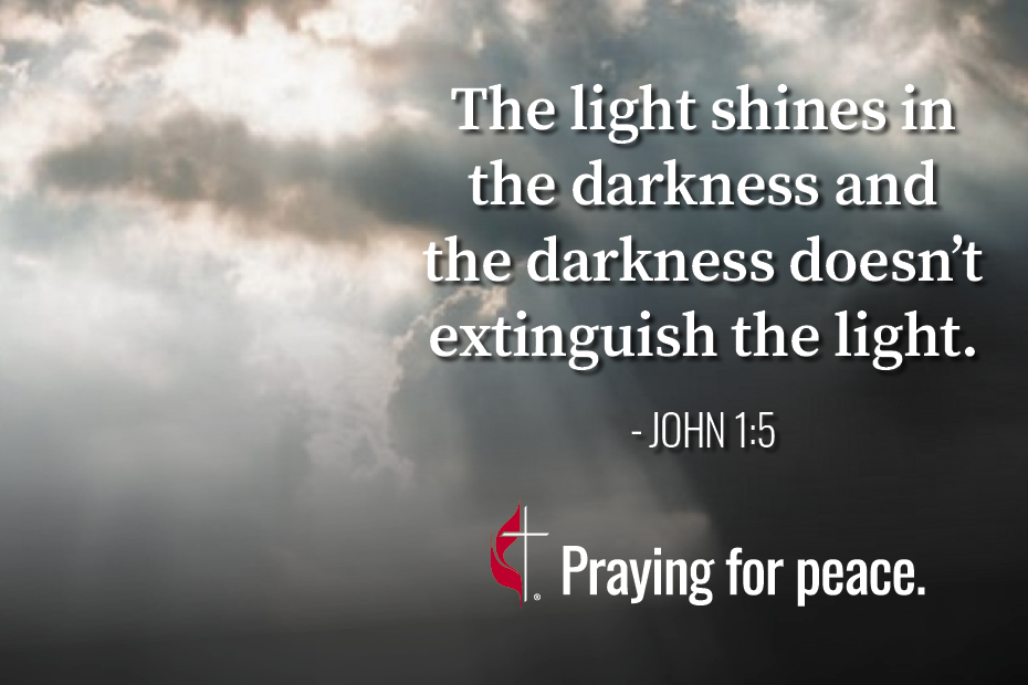 United Methodists are praying for peace in the Middle East. Israel declared war on Hamas after the militant Palestinian group invaded Israel from the Gaza Strip on October 7, 2023. 